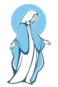 blessing Virgin Mary, vector ilustration