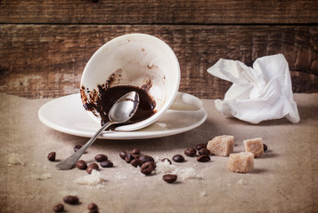 Cup of drunk coffee