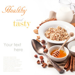 Muesli with milk and honey