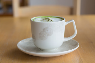 Hot green tea milk