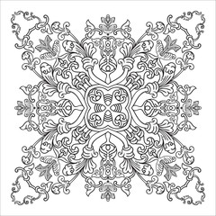 Hand drawing zentangle mandala element. Italian majolica style