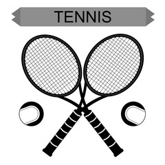 Big tennis rackets with tennis ball