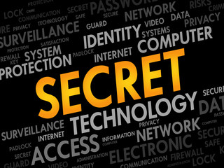 SECRET word cloud, business concept