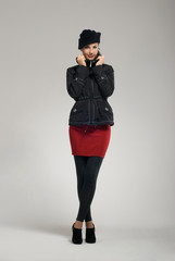 Fototapeta premium Young woman posing at casual wear