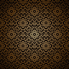 Gold lace ornament, seamless lattice pattern