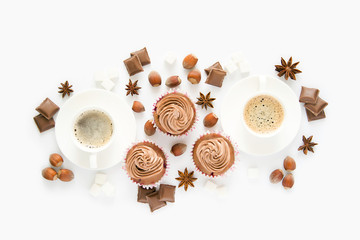 Espresso with chocolate muffins