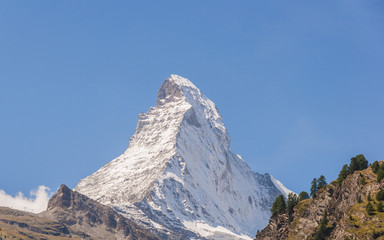 Zermatt, Dorf, Walliser Dorf, Alpen, Walliser Alpen, Schweizer Berge, Matterhorn, Gletscher, Gletschereis, Trockener Steg, Wallis, Schweiz