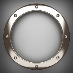 Obraz premium polished metal element on gray background