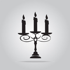 Candelabra and spider for Halloween symbol illustration