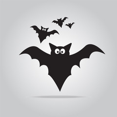 Grave and Bats for Halloween symbol illustration