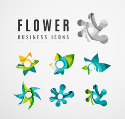 Fototapeta na wymiar Set of abstract flower logo business icons