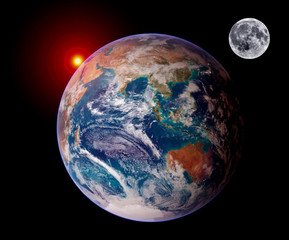 Earth sunrise isolated moon planet astrology astronomy space. Elements of this image furnished by NASA.