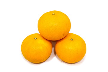 Orange fruit on white background