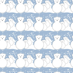 Seamless pattern, funny polar bears