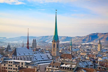 Cercles muraux Monument artistique Zurich en hiver
