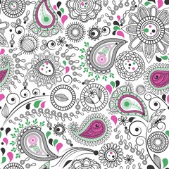 Pink & Green Cashmere Pattern