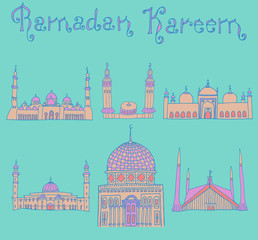 doodles of mosques