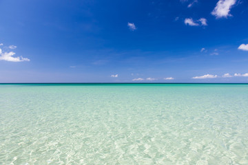 Paradise sand beach on sunny day