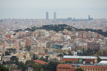 Fototapeta premium views of Barcelona from the top