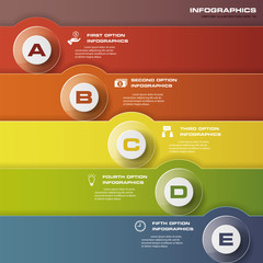 5 Steps color banner. For your presentation. Simple&Editable Vector background. EPS10