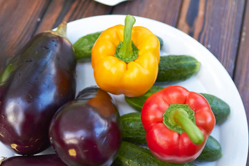 Ingredients: peppers, eggplants, cucumbers