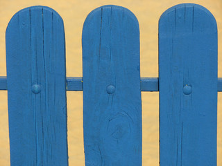 Blue wooden fence