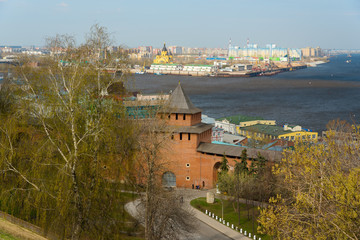 Obraz premium Wall and tower of Nizhny Novgorod Kremlin