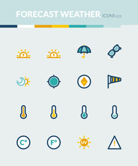 Forecast colorful flat icons 2