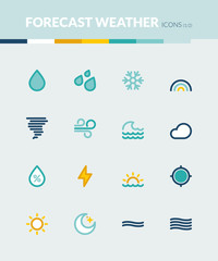 Forecast  colorful flat icons 1