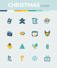 Christmas colorful flat icons