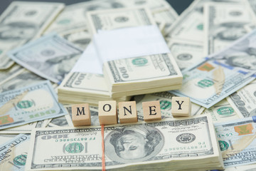 much money. Wooden blocks - the inscription money