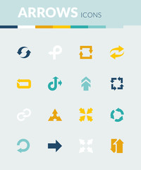 Arrow colorful flat icons