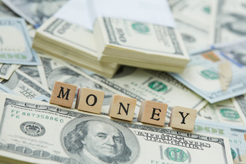 much money. Wooden blocks - the inscription money