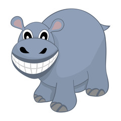 Funny Cartoon Hippo