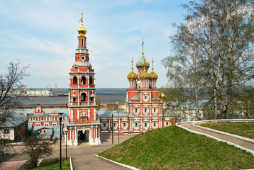 Fototapeta na wymiar Stroganov Church in Nizhny Novgorod
