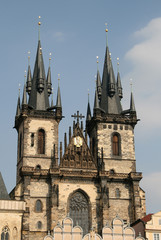 Fototapeta na wymiar Church of Our Lady before Tyn, Prague, Czech Republic,