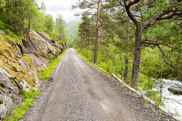 Landscape in Husedalen near Hardangerfjord in Norway