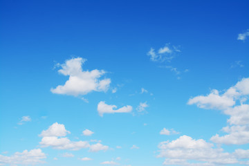 white clouds and blue sky