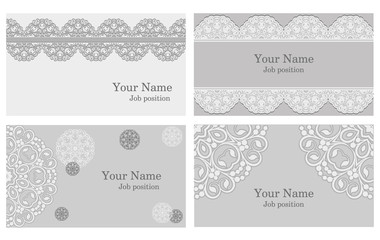 A set of elegant templates with floral elements for cards, invitations, postcards. Vector
