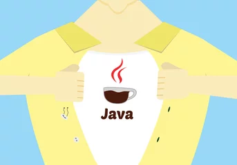 Foto op Plexiglas Java programming hero flat design. Advanced java programming conceptual illustration.Java language courses illustration. © alkov