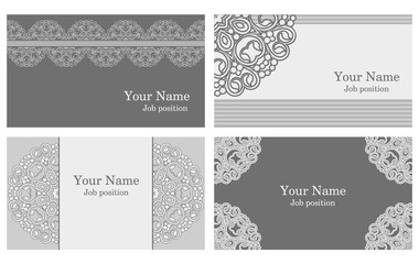 Fototapeta na wymiar A set of elegant templates with floral elements for cards, invitations, postcards. Vector