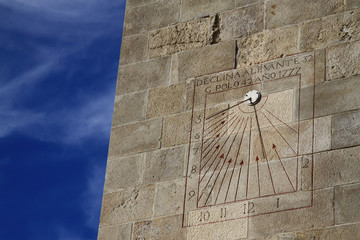 Sundial in Montjuic Castle, Barcelona, Catalonia, Spain
