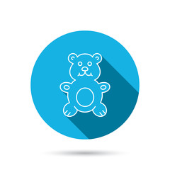 Teddy-bear icon. Baby toy sign.