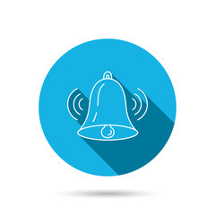 Ringing bell icon. Sound handbell sign.