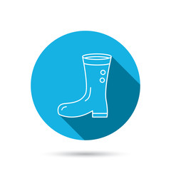 Boots icon. Garden rubber shoes sign.