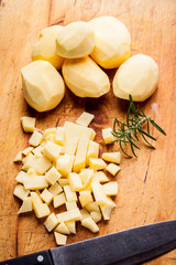 Diced potatoes.