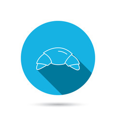 Croissant icon. Bread bun sign.