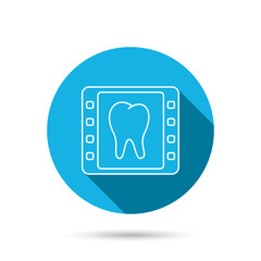 Dental x-ray icon. Orthodontic roentgen sign.