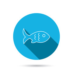 Fish icon. Seafood sign. Vegetarian food symbol.