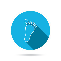 Baby footprint icon. Child foot sign.